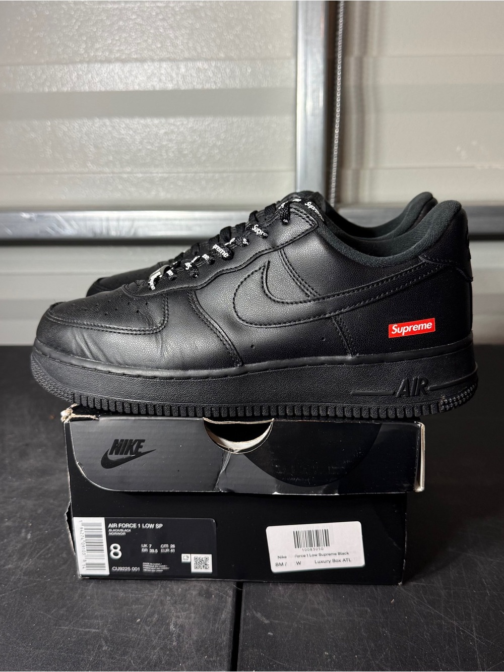 Size 8 - Nike Air Force 1 Low x Supreme Box Logo Black CU9225-001 2020